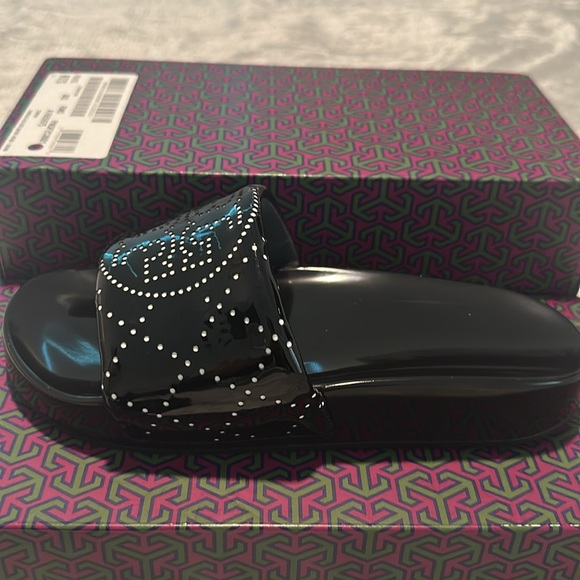 Tory Burch DOUBLE T POOL SLIDE Black - Picture 3 of 10